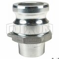 Dixon Type F Cam and Groove Reducing Adapter, 1-1/2 x 2 in, Male Adapter x MNPT, Aluminum, Domestic 2015-F-AL